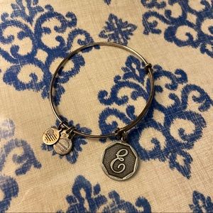 Alex and Ani Silver E Bangle